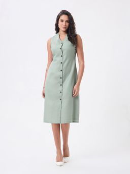 Powersutra - Green Polyester Solid Dress