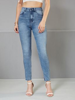 Miss Chase - Blue Denim Solid Jeans