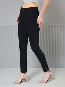 Miss Chase - Women's Black Skinny Clean Look Regular Stretchable Denim Jeans
