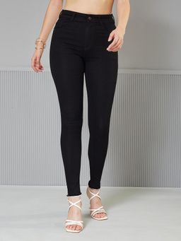 Miss Chase - Black Denim Solid Jeans