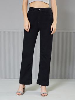Miss Chase - Black Denim Solid Jeans