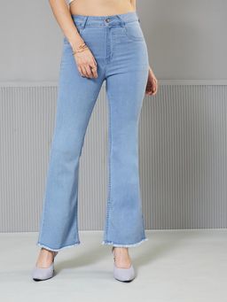 Miss Chase - Blue Denim Solid Jeans