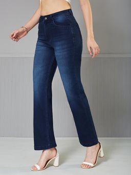 Miss Chase - Blue Denim Solid Jeans
