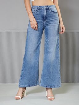 Miss Chase - Blue Denim Solid Jeans