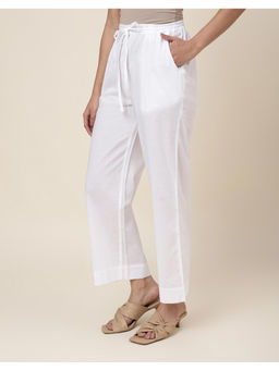 Fabindia - White Cotton Full Length Casual Pant