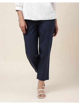 Fabindia - Blue Viscose Silk Woven Ethnic Pant