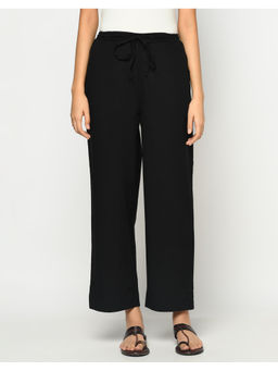 Fabindia - Black Viscose Silk Woven Ethnic Pant