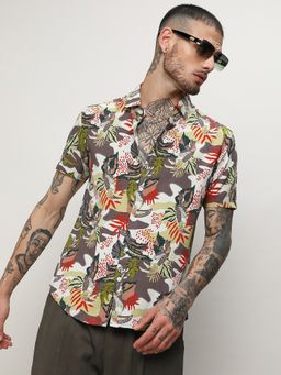 Campus Sutra - Men Multi-Color Rayon Floral Printed Casual Shirt