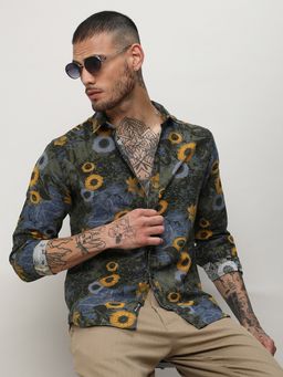 Campus Sutra - Men Multi-Color Cotton Floral Printed Casual Shirt