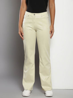 Calvin Klein - Green Bootcut Fit Solid Mid Rise Trouser