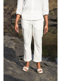 roar for good - Women Hemp Casual Breathable Soft and Ivory Mist Trouser