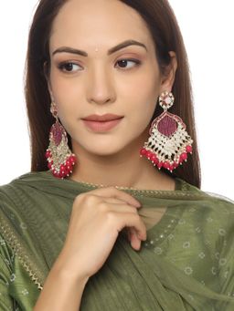 VIRAASI - Gold-Plated Mirror Work Drop Earrings