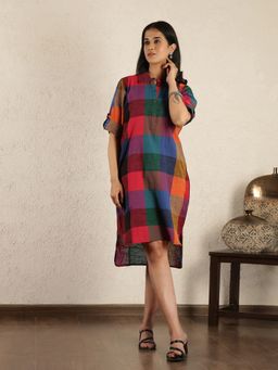 Spring Soul - Multicoloured Checked Dress