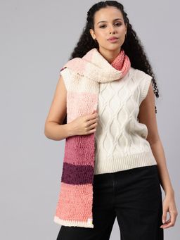 Magic Needles - Women Multi Colored Knitted Scarf