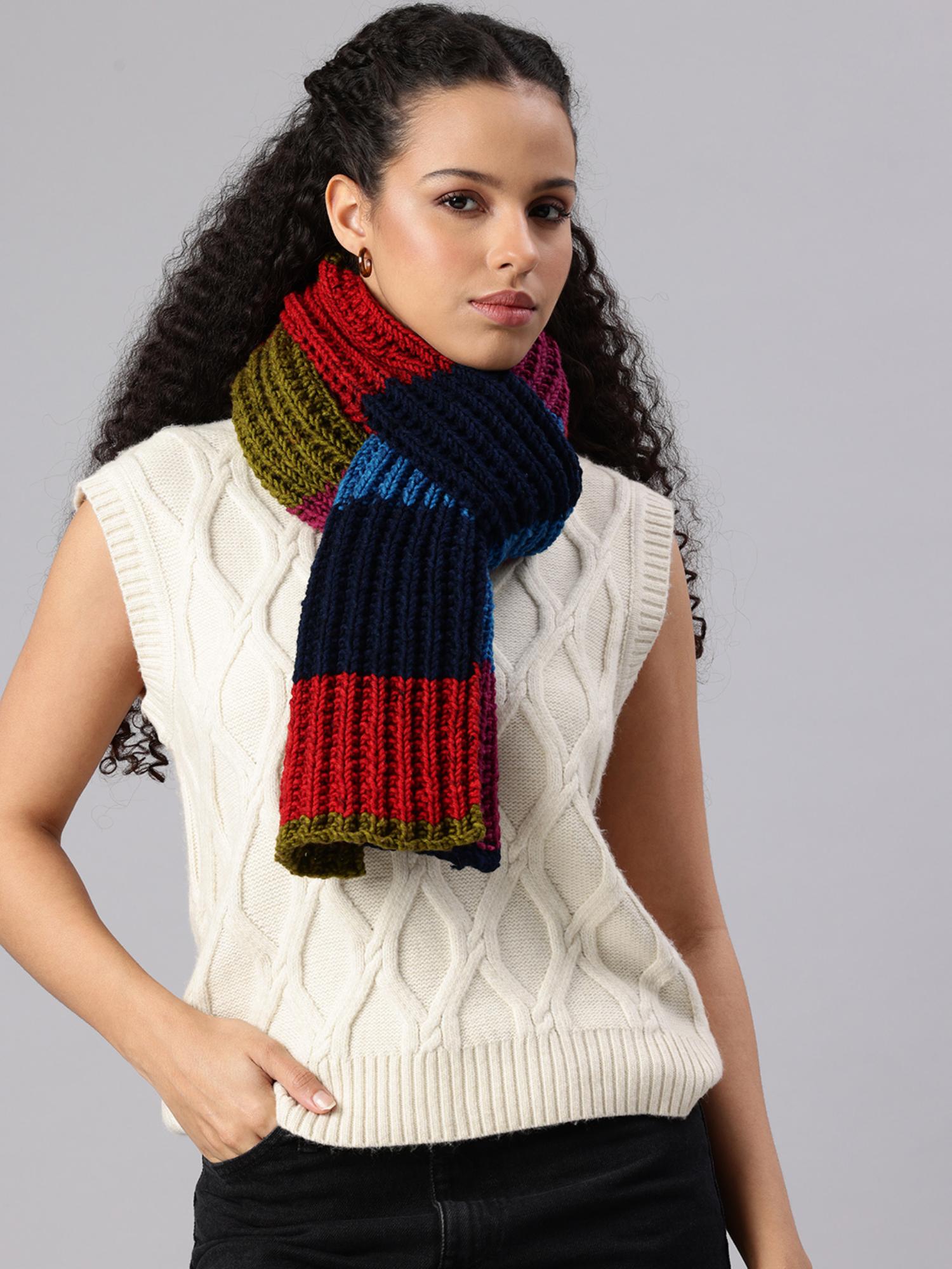 magic needles Women Multi Colored Knitted Scarf-picture-14