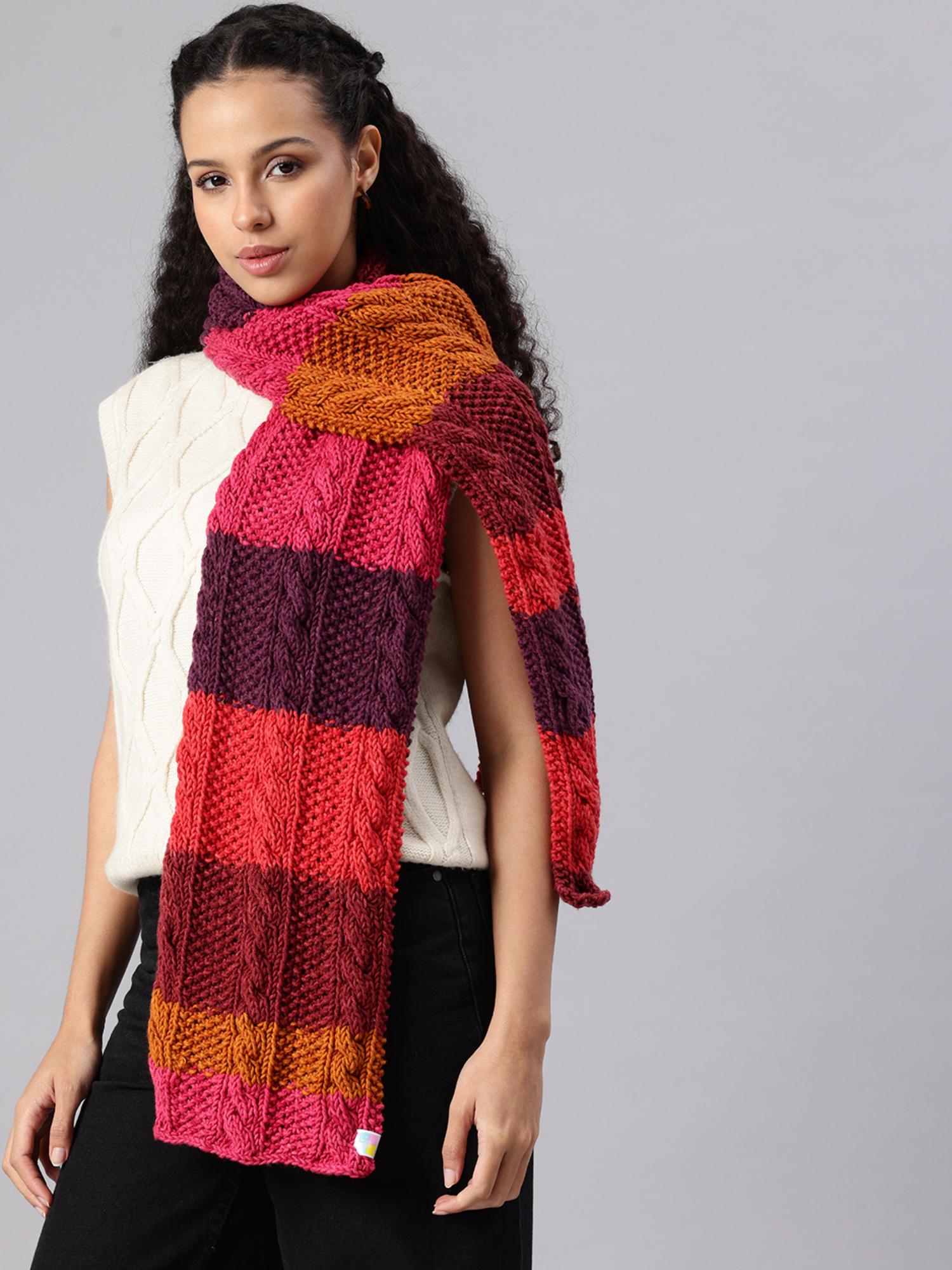 magic needles Women Multi Colored Knitted Scarf-picture-13