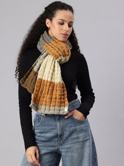Magic Needles - Women Multi Colored Knitted Scarf