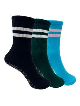 Mint & Oak - Yoga And Pilates Crew Full Length Non-Slip Socks For Women (Pack Of 3)
