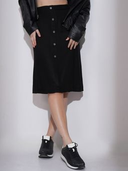 TOKYO TALKIES - Women Wrap Midi A-Line Solid Skirt