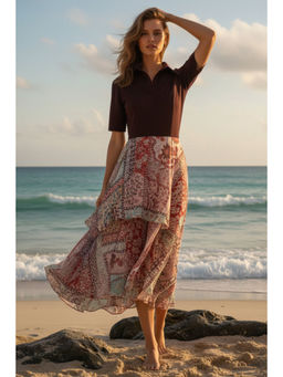 BOHO-CHIC By Sukriti Jain - Brown Asymmetrical Exquisite Dress