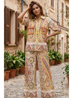 BOHO-CHIC By Sukriti Jain - Multi-Color Pink Striking Printed Ruffled Co-ords Set