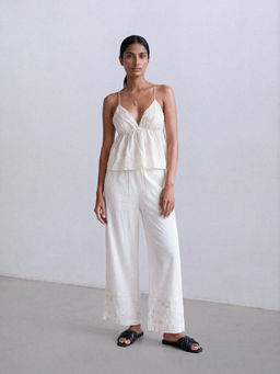 DaKauz - White Bloom Pants