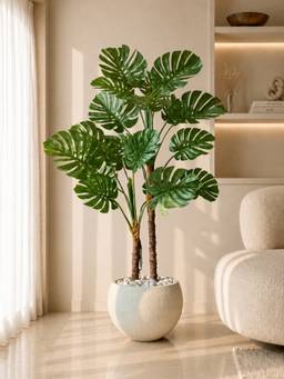 Mason Home - Artificial Dual Monstera Plant - 4 Feet (Without Pot)