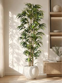 Mason Home - Artificial Lush Bamboo Plant - 6 Feet (With Pot)
