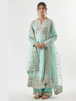 Gopi Vaid - Arundhati Ag Blue Anarkali with Pant and Dupatta