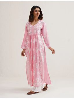 SAAYA THE LABEL - Alina Chikankari Pink Kurta with Pant