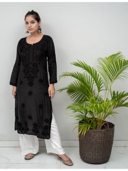 SAAYA THE LABEL - Arya Chikankari Black Kurta with Pant