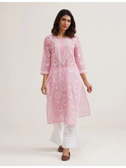 SAAYA THE LABEL - Ayra Chikankari Pink Kurta with Pant