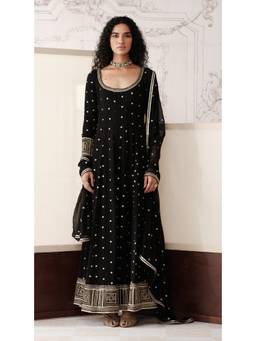Basanti Kapde aur Koffee - Black The Midnight Palace Anarkali Kurta with Dupatta