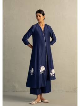 Charkhee - Blue Edit Hi-Lo Sapphire Kurta and Pant Set