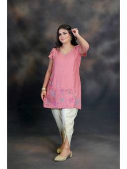 Payal Dawar - Meadow Whispers Pink Top with Dhoti