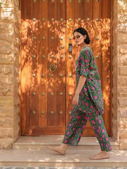 Gulabo Jaipur - Misha Green Emerald Pure Cotton Co-Ord Set