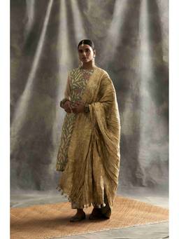 ITRH - Suroor Straight Gold Kurta with Salwar and Dupatta