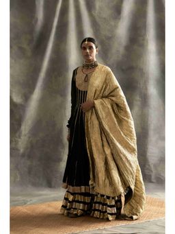 ITRH - Sukoon Black Angrakha with Salwar and Dupatta