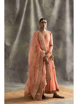 ITRH - Shiddat A Peach Embellished Angrakha with Churidar and Dupatta