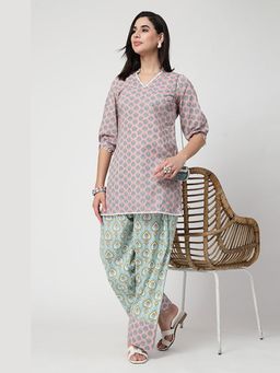 PERINI - Blush Pink Bazar Farshi Kurta with Salwar Pant