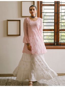 SAAYA THE LABEL - Rizaa Pink Kurta with Gharara