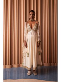 Rishi & Vibhuti - Astrid Ivory Anarkali with Pant and Dupatta