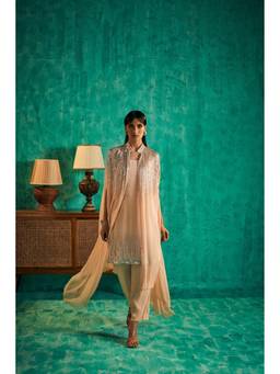SHIAN - Indo Western Peach Kurta with Pant and Cape