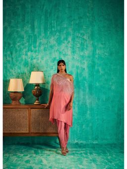 SHIAN - Indo Western Pink Kurta with Dhoti Pant