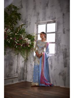 SHIAN - Sky Blue Gota Kurta with Sharara and Dupatta