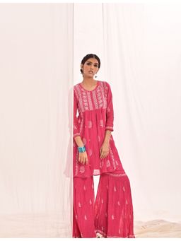 SAAYA THE LABEL - Seerat Pink Kurta with Gharara