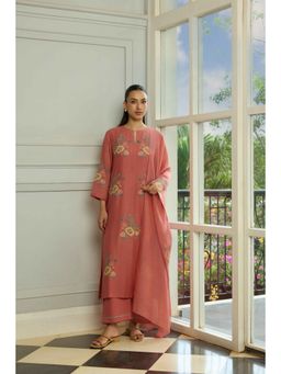 Vaayu - Blush Applique Pink Kurta with Pant and Dupatta