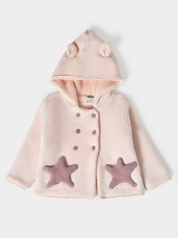 Mi Arcus - Knitted Pink Cardigans with Star Pocket for Girls