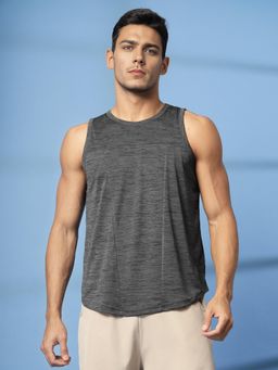 CHKOKKO - Men Grey Gym Tank Top Sports Vest