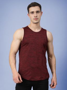 CHKOKKO - Maroon Men Gym Tank Tops Maroon